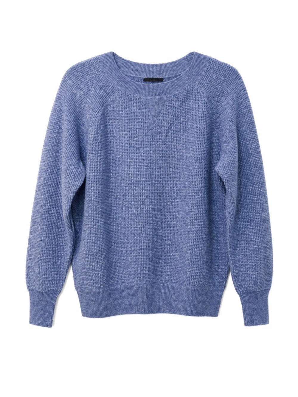 J. Crew Men's Heather Blue,Waffle- Knit,Long Sleeve,Crewneck Sweater. Size-Small